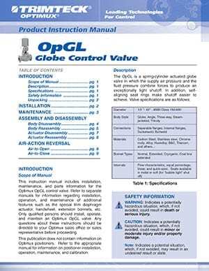 OpGL™ Product Instruction Manual (English)