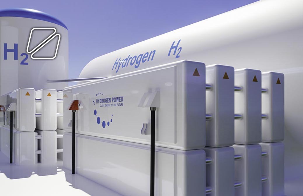 Wide angle fisheye view of a large FPSO type oil rig.