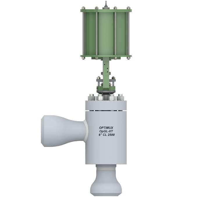 OpGL-XT&trade; Fabricated Angle Body Control Valve